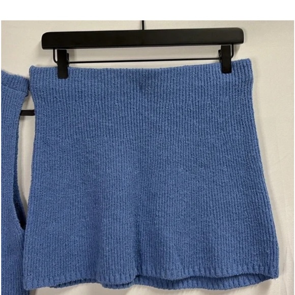 Free People Beach Marsha Blue Knit Crop Top and Skirt Set - Size S - Picture 5 of 5